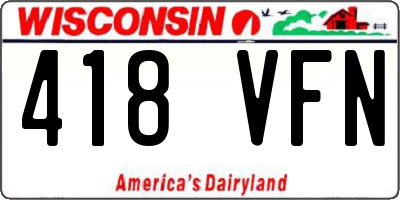 WI license plate 418VFN