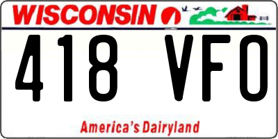 WI license plate 418VFO