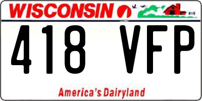 WI license plate 418VFP