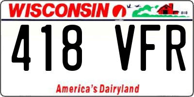 WI license plate 418VFR