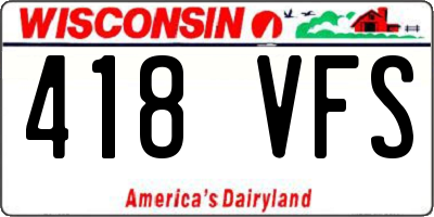 WI license plate 418VFS
