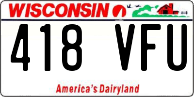 WI license plate 418VFU