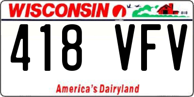 WI license plate 418VFV