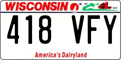 WI license plate 418VFY