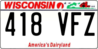 WI license plate 418VFZ