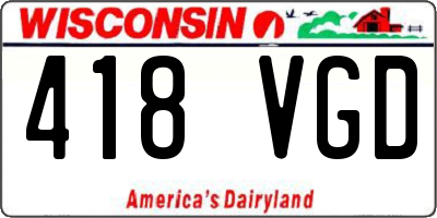 WI license plate 418VGD