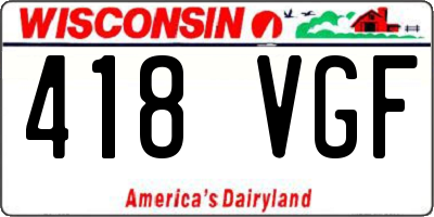 WI license plate 418VGF