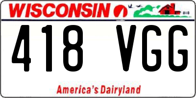 WI license plate 418VGG