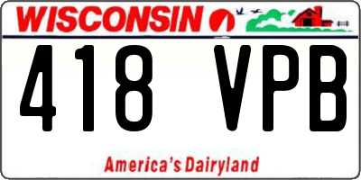 WI license plate 418VPB