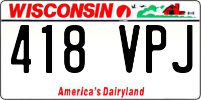 WI license plate 418VPJ