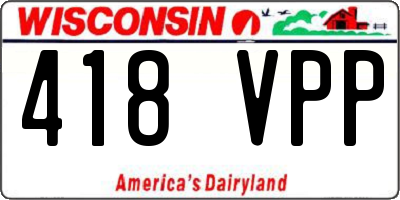 WI license plate 418VPP
