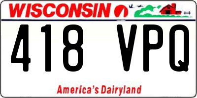 WI license plate 418VPQ