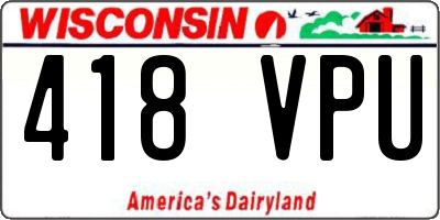 WI license plate 418VPU