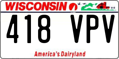 WI license plate 418VPV