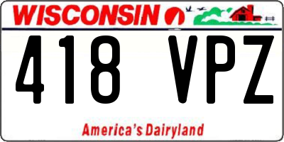 WI license plate 418VPZ