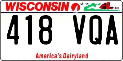 WI license plate 418VQA