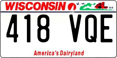 WI license plate 418VQE