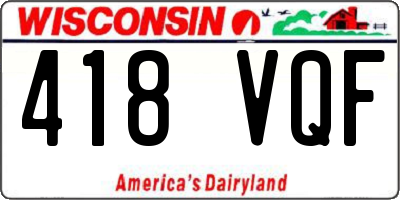 WI license plate 418VQF