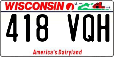 WI license plate 418VQH