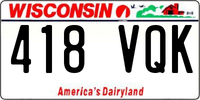 WI license plate 418VQK
