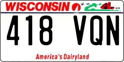 WI license plate 418VQN