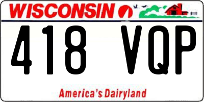WI license plate 418VQP