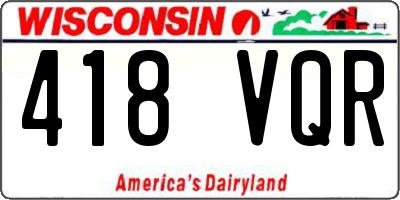 WI license plate 418VQR