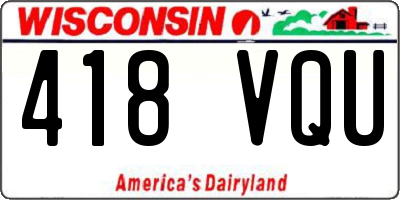 WI license plate 418VQU
