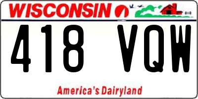 WI license plate 418VQW