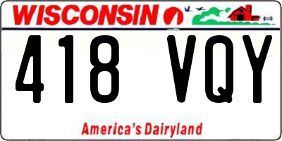 WI license plate 418VQY