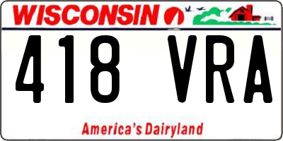 WI license plate 418VRA