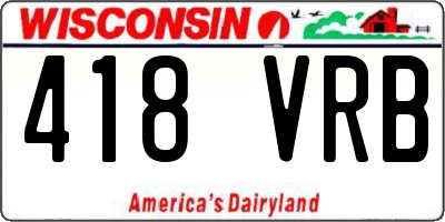 WI license plate 418VRB
