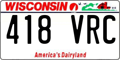 WI license plate 418VRC