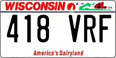WI license plate 418VRF