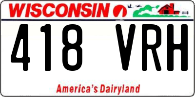 WI license plate 418VRH