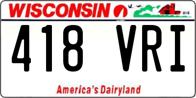 WI license plate 418VRI