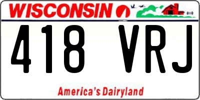 WI license plate 418VRJ
