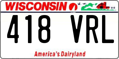 WI license plate 418VRL
