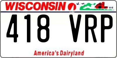 WI license plate 418VRP