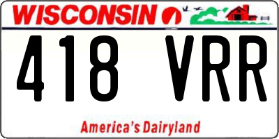 WI license plate 418VRR