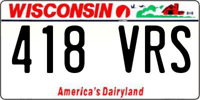 WI license plate 418VRS
