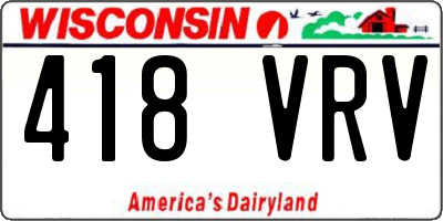 WI license plate 418VRV