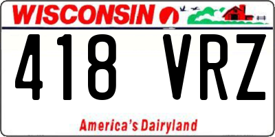 WI license plate 418VRZ