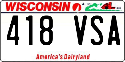 WI license plate 418VSA