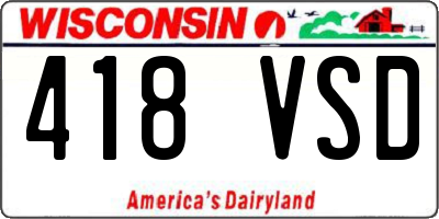 WI license plate 418VSD