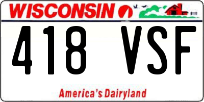 WI license plate 418VSF