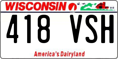 WI license plate 418VSH