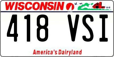 WI license plate 418VSI