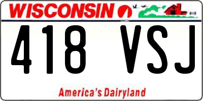 WI license plate 418VSJ