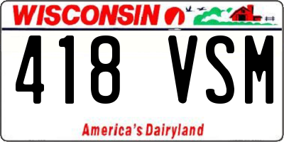 WI license plate 418VSM